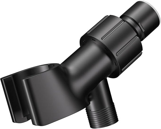 Adjustable Handheld Shower Head Holder- Premium ABS Bracket- Brass Ball 360 Degree Rotatable Arm Mount and Hose Connector, Shower Adapter- Easy Install and Replacement Parts, MAYYAYA (Mate Black)