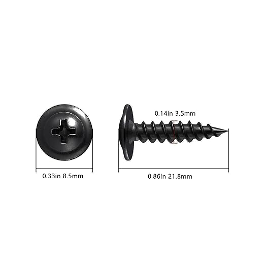 Wensilon(400 pcs)#6×3/4" Phillips Truss Head Wood Screws Black Galvanizing Quick Metal Self Tapping.