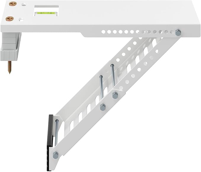 LuckIn Air Conditioner Support Bracket, Heavy Duty Window AC Bracket Universal Fit for 5,000-12,000 BTU AC Units, Holds Up to 85lbs, Adjustable Extender Leg & Built-in Bubble Spirit Level