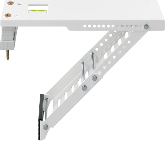 LuckIn Air Conditioner Support Bracket, Heavy Duty Window AC Bracket Universal Fit for 5,000-12,000 BTU AC Units, Holds Up to 85lbs, Adjustable Extender Leg & Built-in Bubble Spirit Level