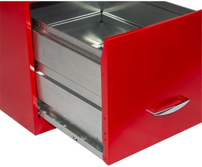 Pemberly Row 18" Metal Filing Cabinet, Lava Red Finish, 2 Drawer Vertical File, Steel Construction, Locking Office Storage for Letter-Size Hanging Files, Compact Design for Home or Small Office Use