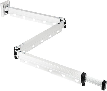 Clothes Drying Rack, Upgrade 3-Fold Wall Mounted Drying Rack Clothing, Laundry Space Saver Retractable Collapsible for Indoor Outdoor Balcony,Laundry,Bathroom, White