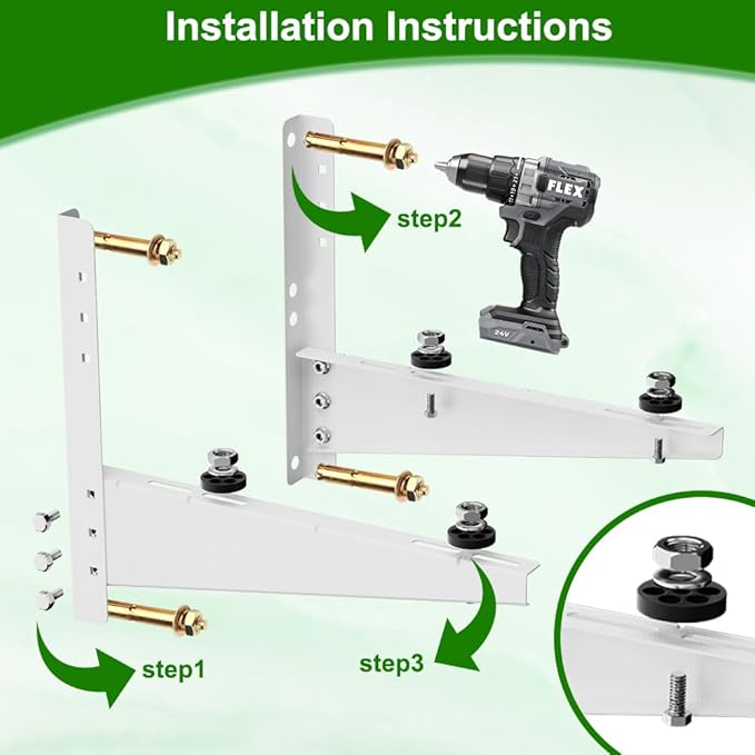 Outdoor Mini Split Wall Mounting Bracket for 9,000-18,000 BTU Air Conditioner, Heavy Duty AC Support for Outside, Mini Split Mounting Bracket Holds Up to 330lbs