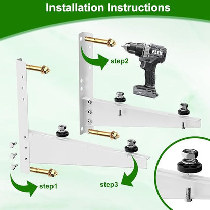 Outdoor Mini Split Wall Mounting Bracket for 9,000-18,000 BTU Air Conditioner, Heavy Duty AC Support for Outside, Mini Split Mounting Bracket Holds Up to 330lbs