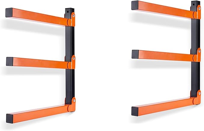 BeBecome Lumber Storage Rack Wall Mounted, 2 pcs Heavy Duty Utility Rack for Garage & Warehouse, Metal Wood Organizer for Lumber, Pipes, Long Items, Space Saving Wall Storage System