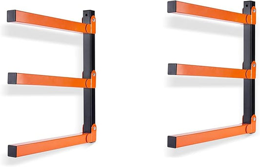 BeBecome Lumber Storage Rack Wall Mounted, 2 pcs Heavy Duty Utility Rack for Garage & Warehouse, Metal Wood Organizer for Lumber, Pipes, Long Items, Space Saving Wall Storage System