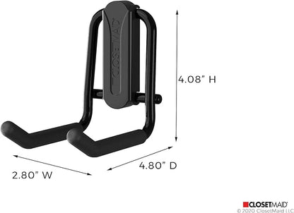 ClosetMaid MaxLoad 3-Pack Garage Hooks & Hangers Wall Mount Heavy Duty Storage for Long Handle Tools, Cords, Hoses, Shovels, Rakes, Brooms, Black