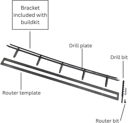 Floating Shelf Brackets - Sheppard Brackets - Easy Install - Heavy Duty (58 inch Build Kit)