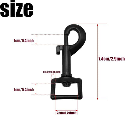 4 Pack Swivel Bolt Snap Hooks Dog Leash Hooks Dog Clips Trigger Snaps for Heavy Duty Pet Leashes & Collar, Flag Clasp, Key Chain Clasp, Pet Buckle,DIY Projec,Single Ended Clip (Black)