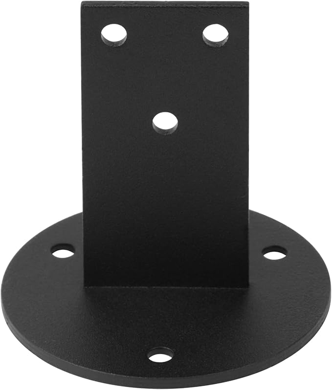 8 Pack Black Stair Handrail Bracket for Square Wood Railing, Wall Mount Flat Support, Stainless Steel, 2" Projection