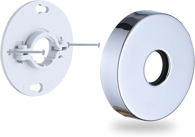Chrome Shower Arm Flange, Shower Arm Stabilizer Bracket and Flange Cover Plate
