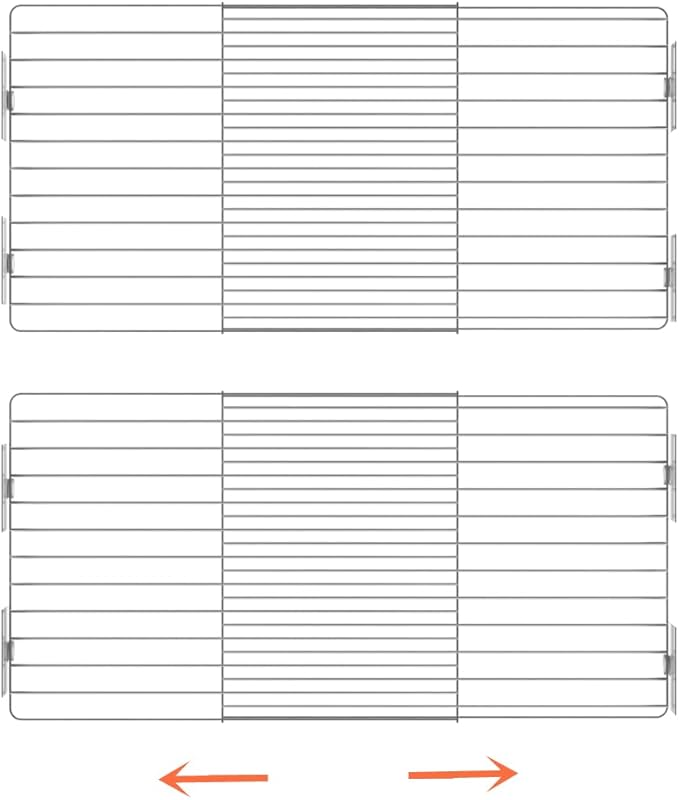 Slideep Adjustable Closet Storage Shelves with Seamless Sticker, Stainless Steel Expandable Wardrobe Shelves Organizer System for School Locker, Under Sink (Large, 2Pack)