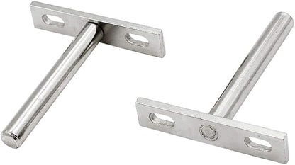 Luomorgo 4 Pcs 3 Inch Floating Shelf Bracket Blind Shelf Bracket Hidden Brackets for Floating Wood Shelves - Screws and Wall Plugs Included