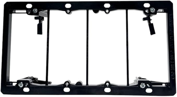 iMBAPrice LV4 Low Voltage Mounting Bracket, 4-Gang | Wall Plate Bracket for Telephone, Network, HDMI, Coaxial & Speaker Cables | Open-Back Low Voltage Mud Ring