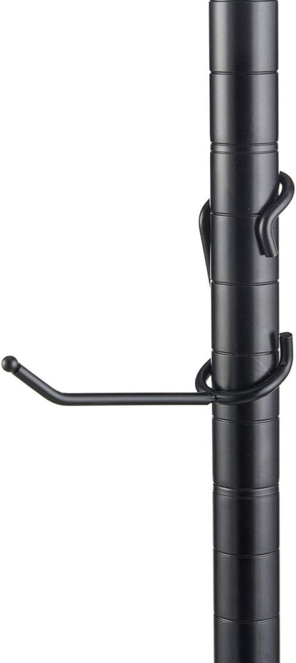 Shelf Pole Hooks 5-Pack | 4" Black All-Purpose Snap-On Hooks for 1" Wire, Metal & Metro Shelving | Heavy-Duty Garage, Pantry, Basement & Utility Storage Hooks