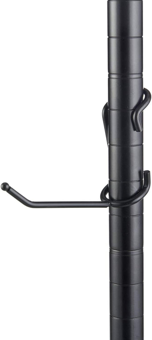 Shelf Pole Hooks 5-Pack | 4" Black All-Purpose Snap-On Hooks for 1" Wire, Metal & Metro Shelving | Heavy-Duty Garage, Pantry, Basement & Utility Storage Hooks
