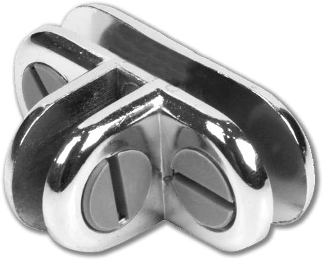 STORE FIXTURES DIRECT 3 Way Glass Cube Connector, 40 Pack, Chrome Finish, Metal, Wall Mount, Shelf Clips