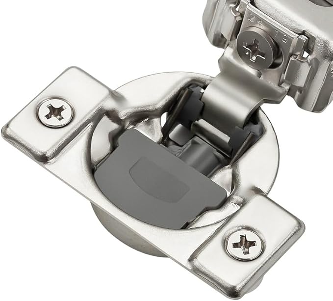 2 Pack 1 Pair 1 inch Overlay Soft Close Hinges for Kitchen Cabinet Hinges Satin Nickel Hidden Hinges Stainless Steel Concealed Hinge self Closing