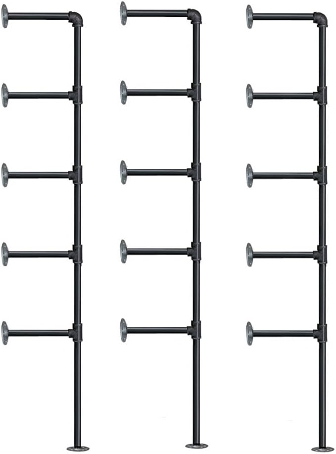 Industrial Retro Wall Mount Iron Pipe Shelf,DIY Open Bookshelf,Hung Bracket,Home Improvement Kitchen Shelves,Tool Utility Shelves, Office,Ceiling Mount Shelf