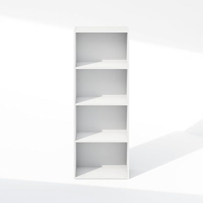 Furinno Reed Closet Organizers and Storage, 4-Tier Closet Organizer, Open Shelf Closet Storage, for Wardrobe, Bedroom, Living Room, White