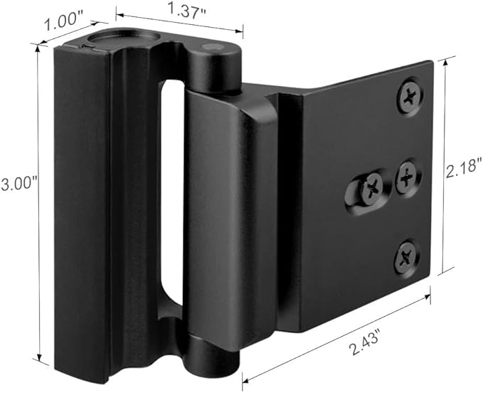 Home Security Door Reinforcement Lock - Child Proof High Security Door Lock Front Door Locks for Kids Safety Withstand 800 lbs Top Door Latch Lock Flip Door Guardian for Inward Swinging Inside Door