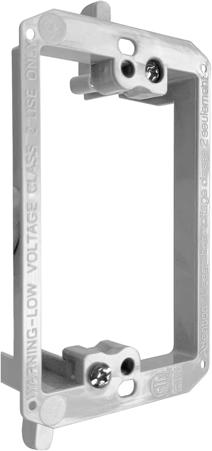 BestMounts - 2 Pack Low Voltage Mounting Brackets 1 Gang for Drywall Outlet Cable Pass Through Wall Plates - Cable Wall Plate Bracket for Old Work, Telephone Wire, Network Cable, HDMI, Speaker Wire