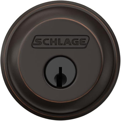 Schlage B60 N 716 Deadbolt, Keyed 1 Side, Highest Residential Security, Aged Bronze