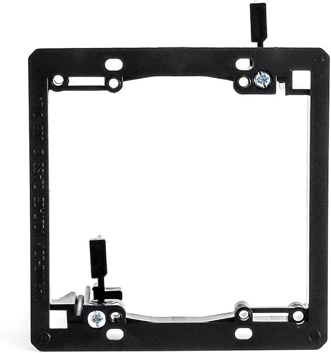 QWORK Low Voltage Mounting Bracket, 10 Pack 2 Gang Dual Gang Drywall Mounting Wall Plate Bracket, Flush Installation of Wall Panels, with Mounting Screws