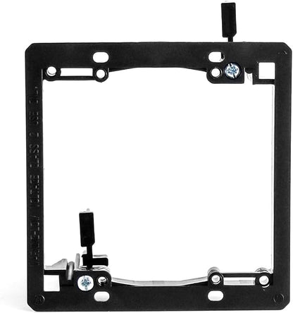 QWORK Low Voltage Mounting Bracket, 10 Pack 2 Gang Dual Gang Drywall Mounting Wall Plate Bracket, Flush Installation of Wall Panels, with Mounting Screws