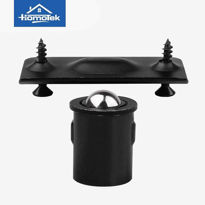 HOMOTEK 2 Pack Drive in Ball Catch with Strike Plate for Closet Doors, Black, 13/16 Inch x 1-1/8 Inchs,Die-cast, Adjustable Tension Ball