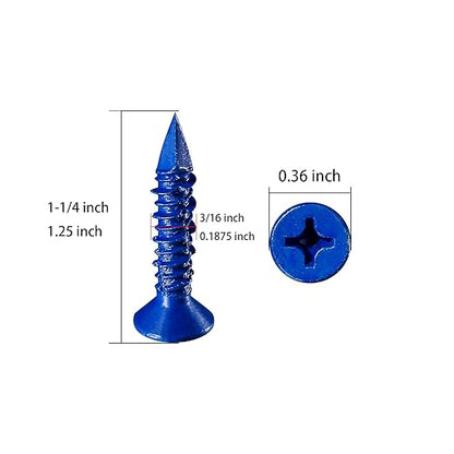 (274 pcs) Plastic Drywall Wall Anchors Kit with Screws， Concrete Screw kit Wall Anchor Set Suitable for Brick and Cement Walls