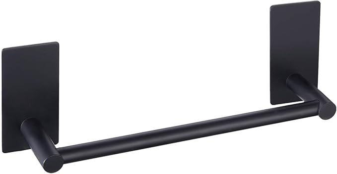 KES 9-Inch Self Adhesive Towel Bar Kitchen Towel Rack Wall Mount No Drill SUS 304 Stainless Steel Matte Black, A7000S23-BK