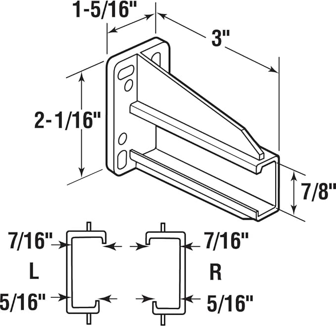 Prime-Line R 7227 Rear Drawer Track Back Plate – Support and Maintain Alignment of Bottom/Side Mounted Drawer Glides, 5/16 In. x 7/8 In., Plastic, White (1 Pair)