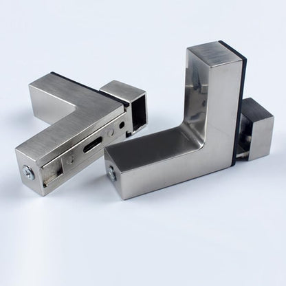 Staircase Glass Clamp Stair Brackets Holder Flat 2 Pcs or One Pair, Brushed Nickel