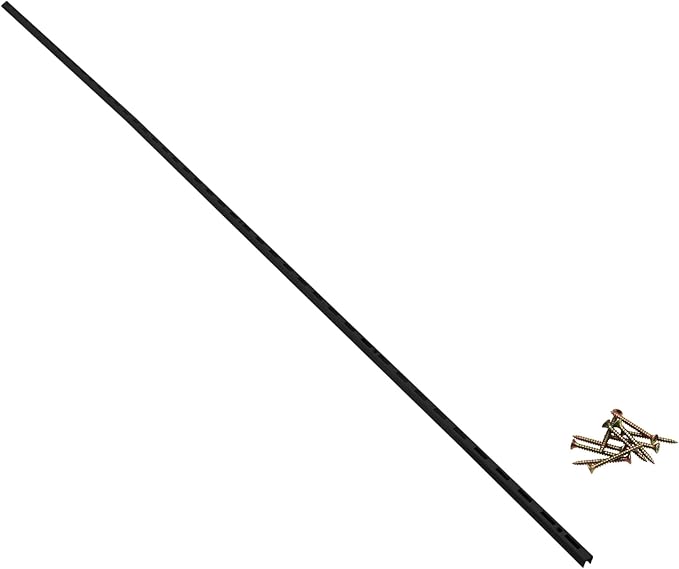 Shelving Track,ULIFESTAR Dual Trak Adjustable Wood Shelf Bracket,2PCS Direct Mount Into Fasttrack Garage Rail,Garage Organization System (8*8*1500mm/0.31*0.31*59" Single Row Black)