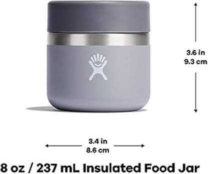 Hydro Flask Food Jar – Insulated Stainless Steel, Snack Travel Container for Hot Food, Lunch, & Soup 8 Oz Cascade Blue