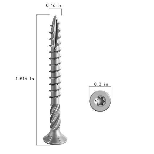 #8 * 1-5/8" 304 Stainless Steel Deck Screws, (440pcs) 2 lbs.Exterior Wood Screws, Rust Resistant epoxy Coated, Bronze, T20 Star Bit