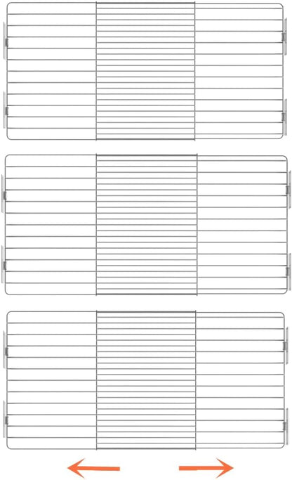 Slideep Expandable Closet Wire Shelves Stainless Steel, Heavy Duty Tension Shelf Cabinet Organizer, Strong Adhesive Closet Divider Organizer System (Large, 3Pack)