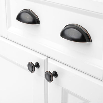 KOOFIZO Round Cabinet Knobs Oil Rubbed Bronze Cabinet Pulls, Dia. 1-1/4 Inch, 10 Pack Bronze Drawer Knobs for Kitchen Cabinets 1960 Drawers Dresser Cupboard Bedroom Bathroom