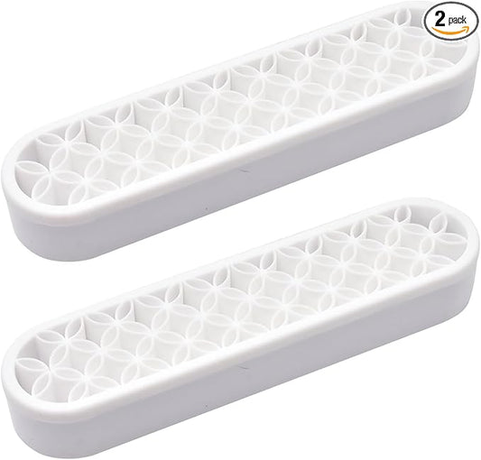 2 PCS Multi-Purpose Cosmetic Storage Box, Desktop Organizers Silicone Make Up Brush Stand for Art Supplies, Pencil, Painting (White)