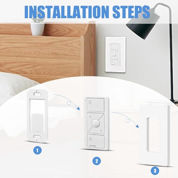 Wallplate Brackets Compatible with Lutron Caseta Pico Remote & Smart Switch – 8-Pack, No Wires Required, Tool-Free Seamless Snap-in Installation, Durable ABS Wall Mounting Kit