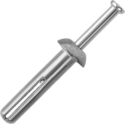 meite Hammer Drive Anchors 1/4" x 1-1/4" for Metal Brackets & Pipe Supports, Concrete & Masonry Fasteners, Zinc-Plated Steel, High Holding Power (1 Case)