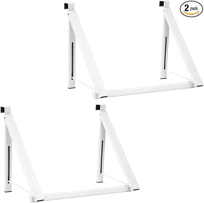 Foldable Over The Door Clothes Hanger, Space Saving Small Clothes Rack Door Hangers for Clothing, 2Pack, White