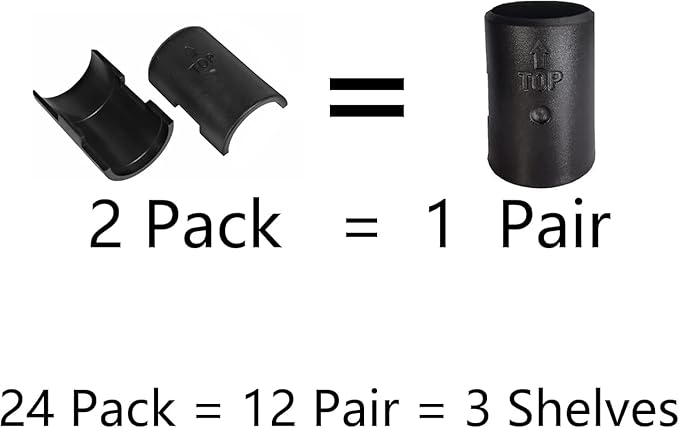 Wire Shelf Clips 24 Pack Wire Rack Lock Clip Replacements for 3/4 Inch Post Fit for Wire Shelving Sleeves System