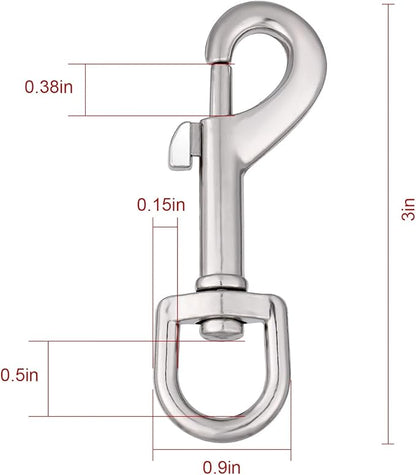 Dog Leash Snap Leash Clip Clasp Swivel Clip Heavy Duty Pet Leashes Clips Key Chain 3 Inch 6 PCS for Linking Pet Collar