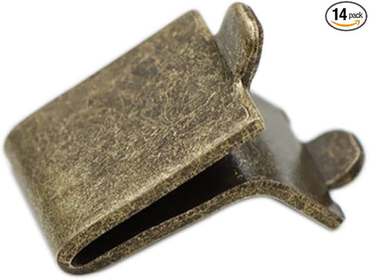 Adjustable Steel Pilaster Shelf Clip Support, Shelving Bracket Clips for Metal and Wood Shelves (14, Bronze)