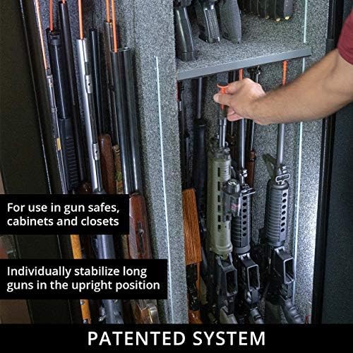 Gun Storage Solutions Rifle Rods Starter Kit with Shelf Liner Gun Organizer System Store More Guns Easy Access for Safety with Nylon Woven Loop Fabric