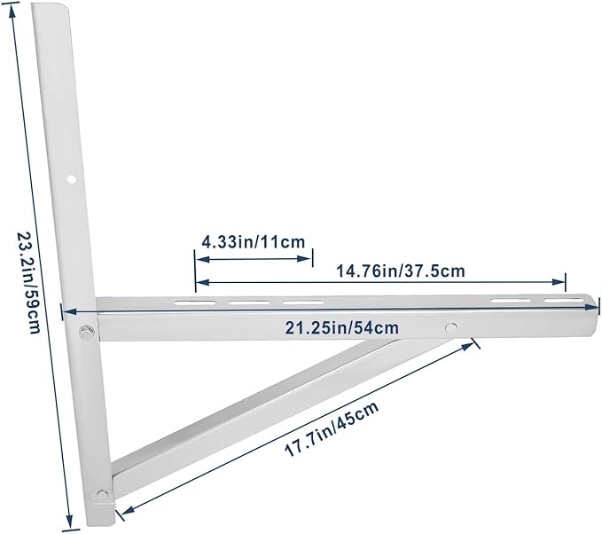 Stainless Steel Mounting Bracket for 9000-36000BTU Condenser Ductless Mini Split Air Conditioner Heat Pump Systems (Triangular)