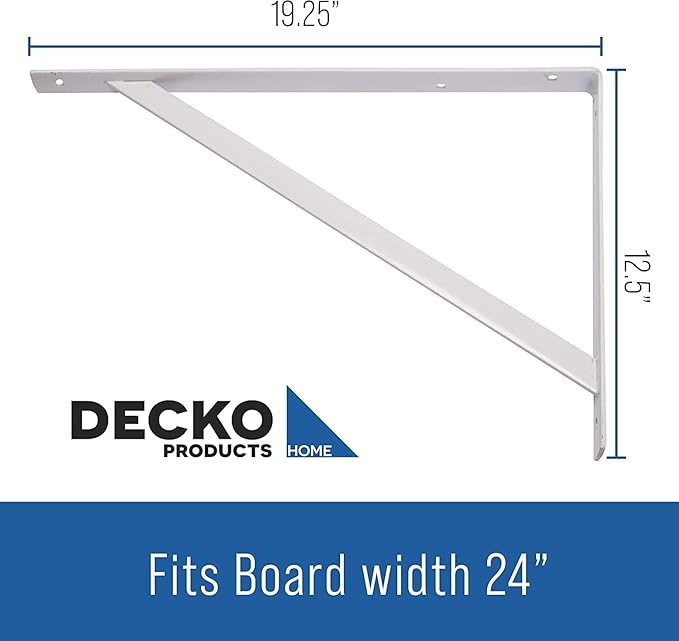 Decko Products 49149-10 Heavy-Duty Shelf Bracket, 19.25-Inch X 12.50-Inch, White, 10-Pack