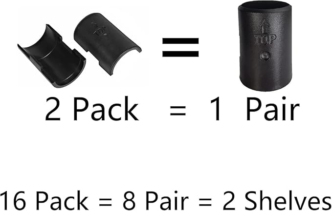 Wire Shelf Clips 16 Pack Wire Rack Lock Clip Replacements for 3/4 Inch Post Fit for Wire Shelving Sleeves System
